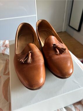 Dieppa Restrepo brown tan tassel leather loafer shoe size 8.5